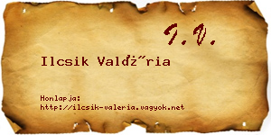Ilcsik Valéria névjegykártya